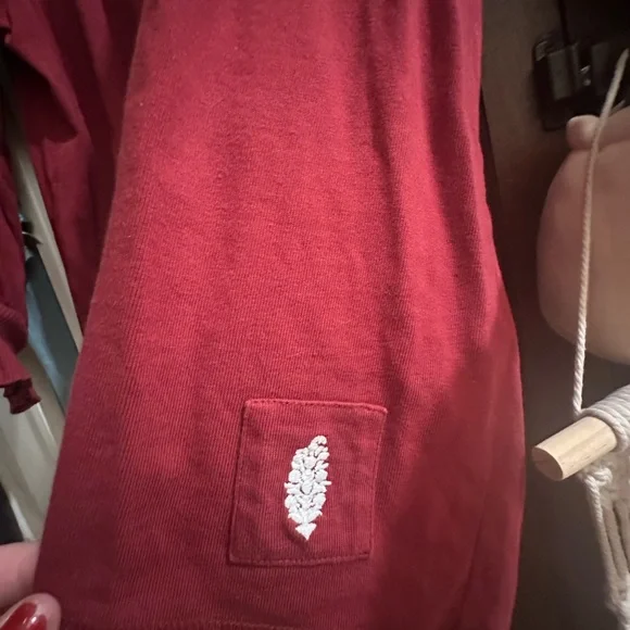 FP Movement - size M -Red and White Oversized 3/4 Sleeve Sweatshirt - Picture 2 of 4